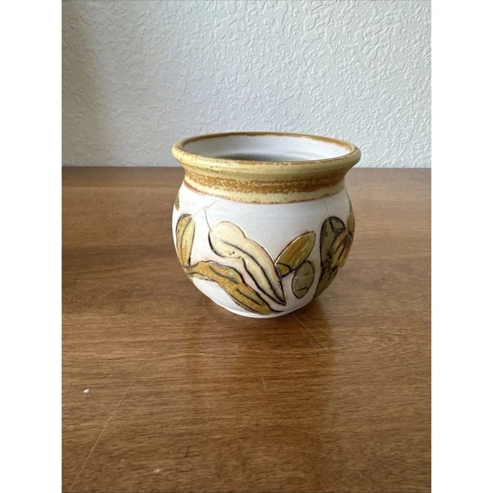 Vintage Australian Spring Mount Studio Pottery Floral, Bird Pitcher And Vase